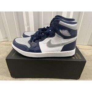 New Nike Jordan 1 Retro High Golf Shoes Patent Midnight Navy DQ0660-100 Sz 9